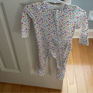NWT Angel Dear Bamboo Floral & Fruit Print Ruffle Back  Footie Pajama